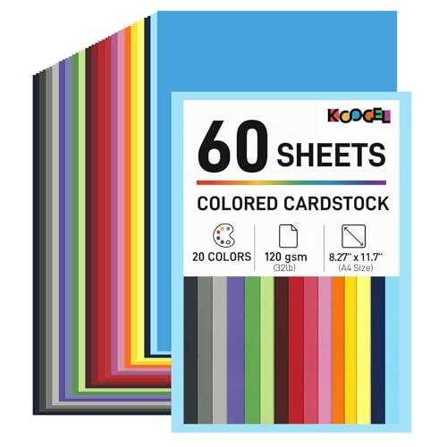 60 Sheet Lightweight Cardstock Craft Paper Assortment