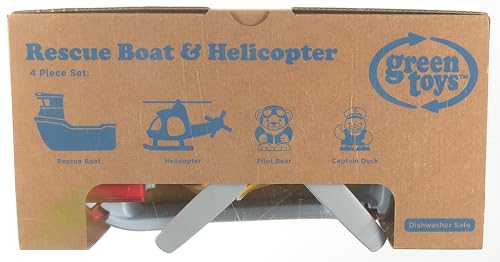 Green Toys Rescue Boat and Helicopter Set