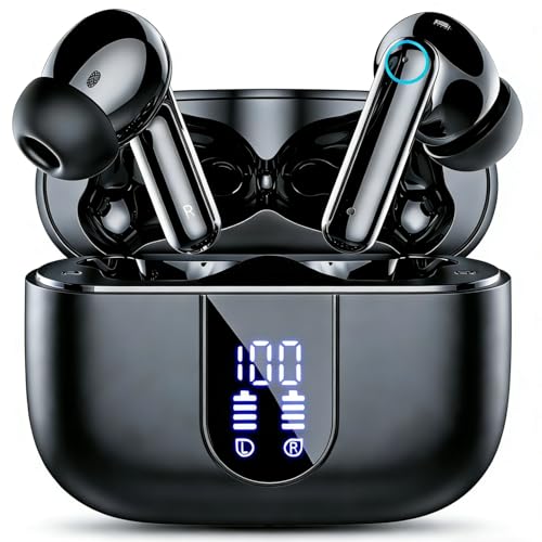 Bluetooth 5.4 Wireless Earbuds with Mic and Charging Case