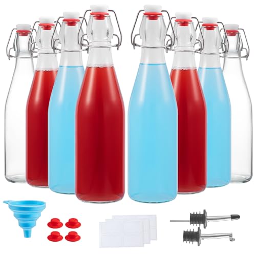 8 Pack 16 oz Swing Top Glass Bottles