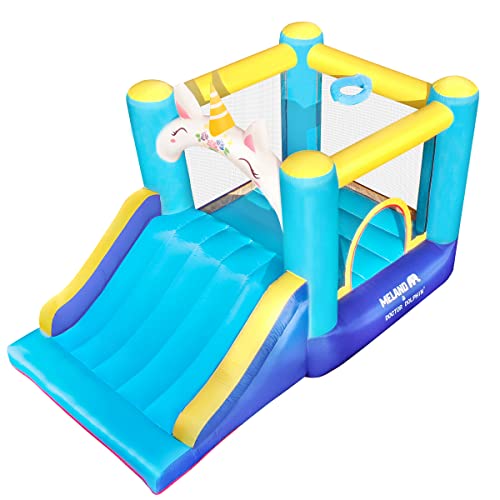 Meland Bounce House - Unicorn Inflatable Bouncer with Slide Plus Heavy Duty Blower, Jump Castle for Kids Toddlers Family Bouncy Playhouse for Indoor Outdoor Backyard Party