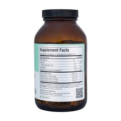 Omega 3 Fish Oil Supplement for Women and Men - Triple Strength 2000 mg Fish Oil with Omega 3 Fatty Acids Supplements Including EPA, DHA - Support for Heart Brain & Joint Health Kosher 90 Softgels