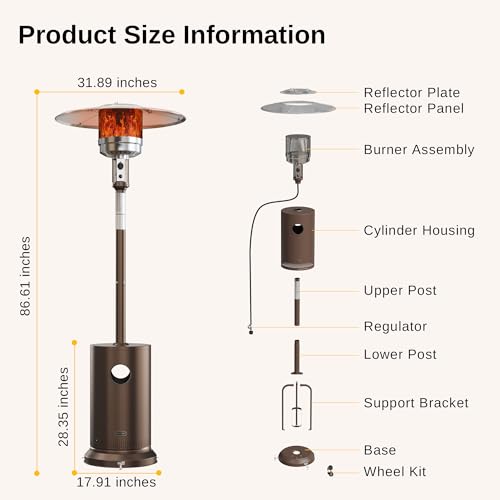 EAST OAK 48,000 BTU Outdoor Patio Heater