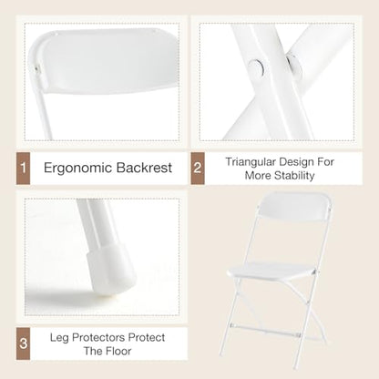 4 Pack Folding Chairs with Metal Frame
