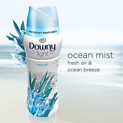 Downy Light Laundry Scent Booster Beads for Washer, Ocean Mist, 24 oz, with No Heavy Perfumes