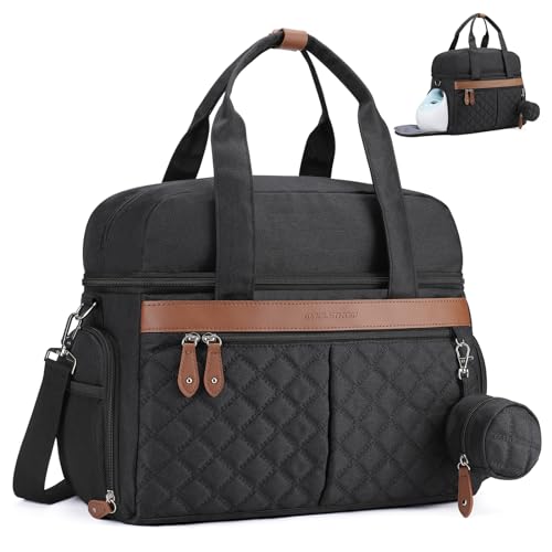 Breast Pump Diaper Bag Tote with Cooler Pockets