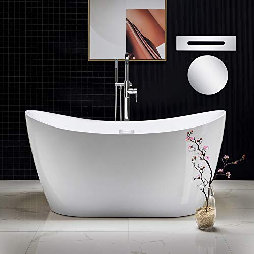 WOODBRIDGE 59-Inch Acrylic Freestanding Soaking Bathtub