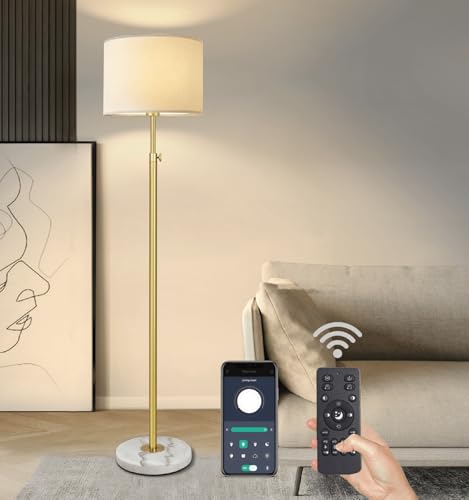 EMORLO Gold Adjustable Dimmable Floor Lamp