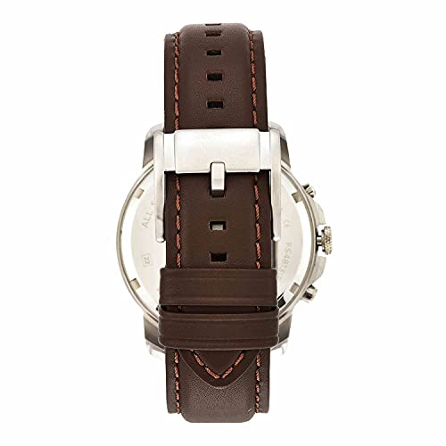 Fossil Men's Grant Quartz Stainless Steel and Leather Chronograph Watch, Color: Silver, Brown (Model: FS4813)