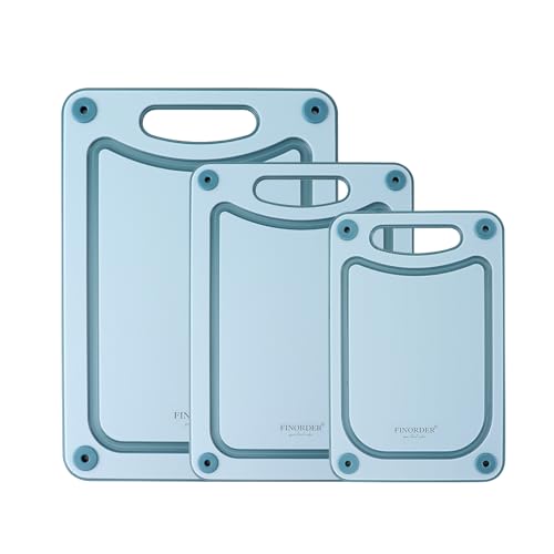 3 Piece Non Slip Reversible Cutting Board Set