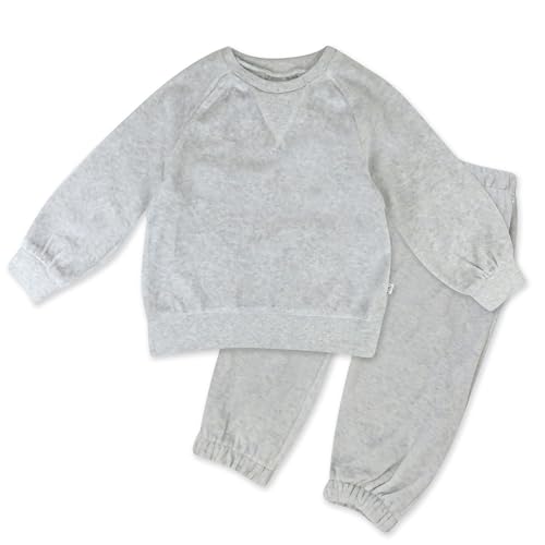 HonestBaby Organic Cotton Velour Toddler Sweatshirt Jogger Set