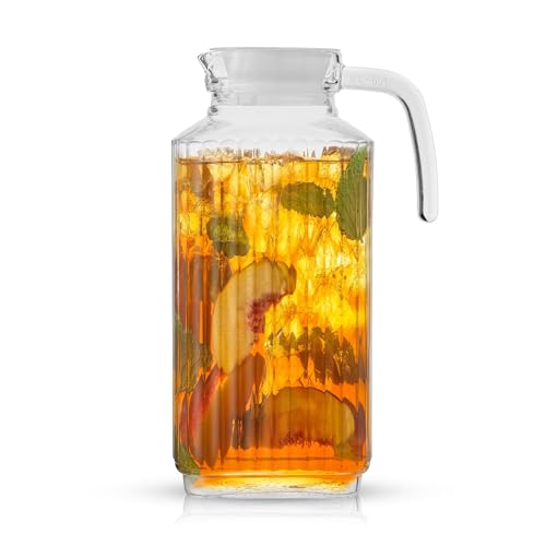 60oz Glass Pitcher with 2 Lids, Beverage Container