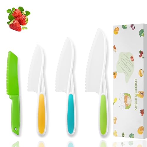 4 Pack Kids Safe Plastic Kitchen Knives Set