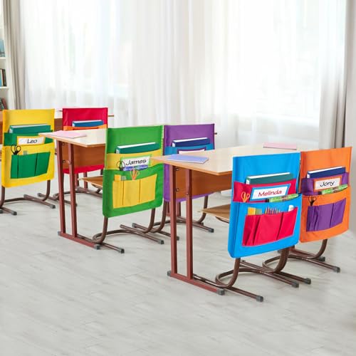 6 Pack Classroom Chair Organizer Pocket Chart Storage
