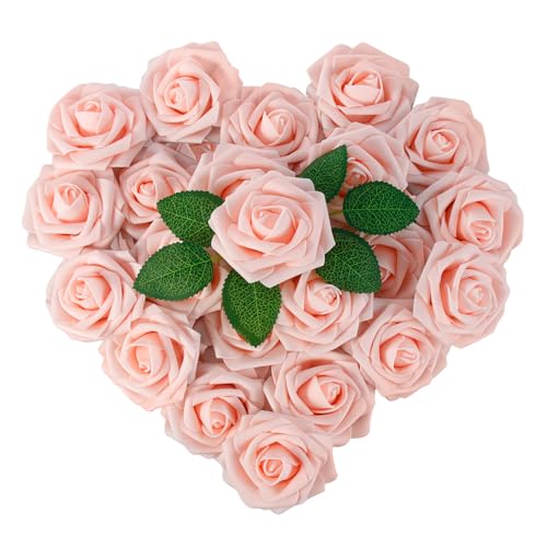 25 Pack Real Touch Artificial Rose Stems