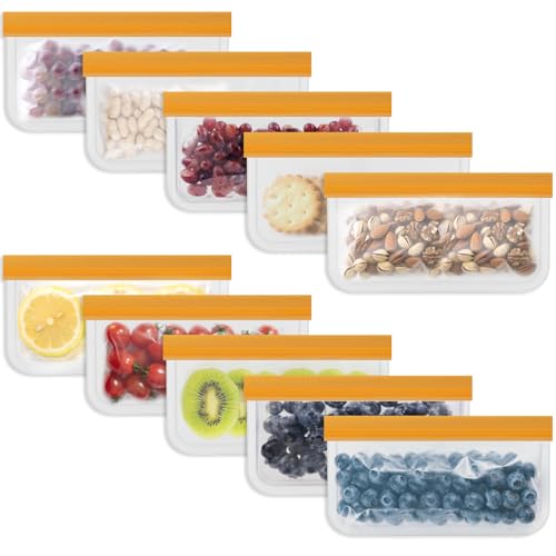 10 Pack Reusable Leakproof Food Storage Bags