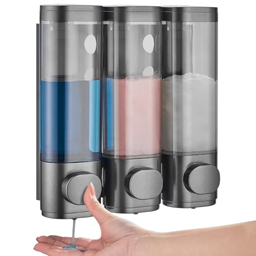 3 Chamber Wall Mounted Shampoo and Soap Dispenser