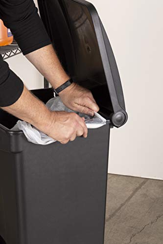 Safco Step-On Indoor Plastic Trash Can for Home & Commercial Use, Hands-Free Disposal, 23 Gallon, Black