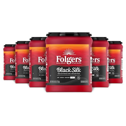 Folgers Black Silk Dark Roast Coffee, 6-Pack