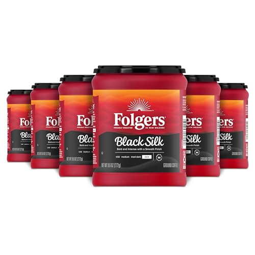 Folgers Black Silk Dark Roast Coffee, 6-Pack