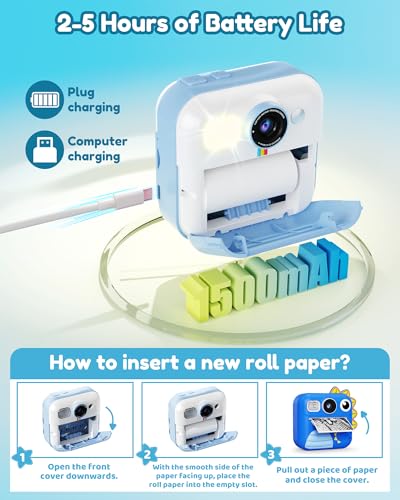 KOKODI Kids Instant Print Camera for Ages 3-12