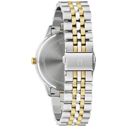 Bulova Men's Classic 3-Hand Diamond Quartz Two Tone Stainless Steel Watch, Style:98D188