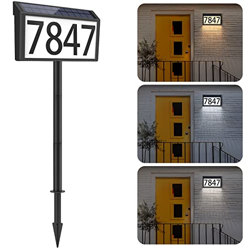 Solar LED Lighted House Address Sign