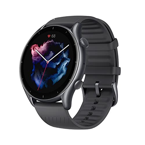 Amazfit GTR 3 Smart Watch 46mm for Android iPhone, 21-Day Battery Life, Alexa Built-in, GPS, Fitness Tracker with 150+ Sports Modes, AMOLED Display, Heart Rate Sleep Health Tracker, Black