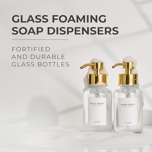 2 Pack Glass Foaming Soap Dispenser with Pump