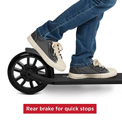 Flyer Kickstart Max, Kick Scooter, Adjustable Handlebars & Foldable, Black Scooter 8+ Years, and up to 220 lbs