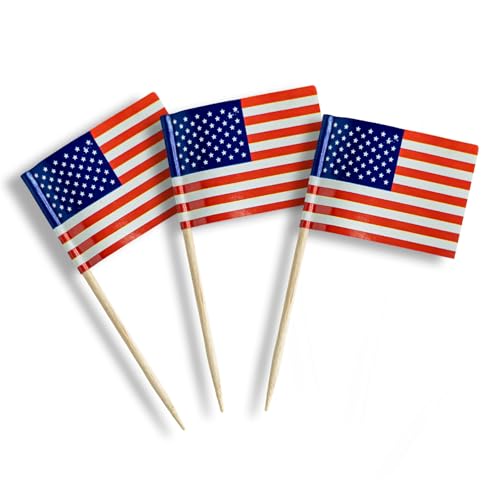 200 Pack American Flag Party Toothpicks Cupcake Picks