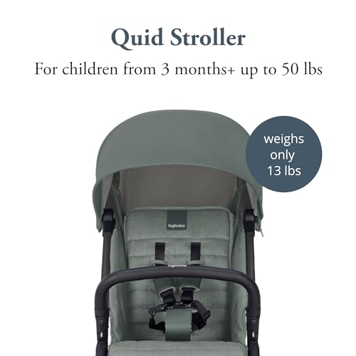 Inglesina Quid Stroller - Elephant Gray - Ultra Compact Lightweight Travel Stroller, Babies and Toddlers, Airplane Overhead, Foldable, Reclining Seat, Collapsible Canopy, 3 Months - 50 lbs, BPA Free