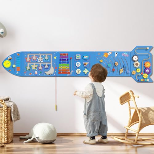5 Pack Wooden Montessori Wall Busy Board Panels