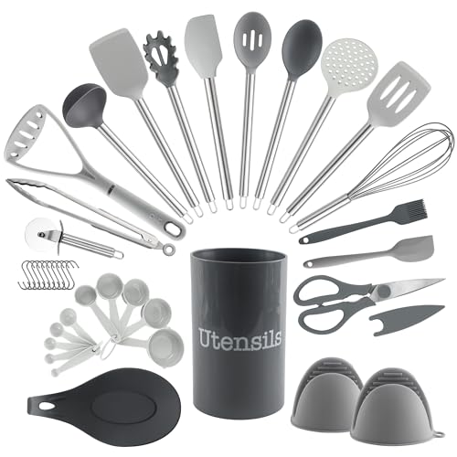 38 Piece Silicone Kitchen Utensil Set Nonstick Cooking
