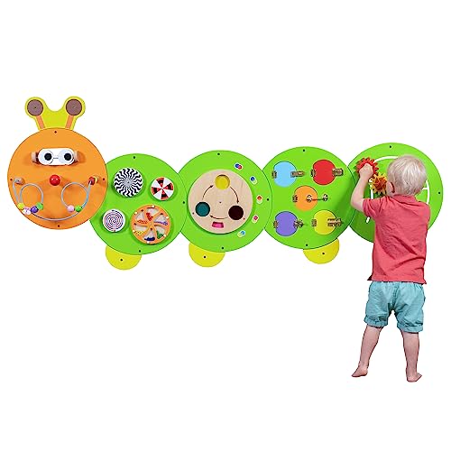8 Activity Caterpillar Sensory Wall Panel for Toddlers
