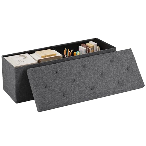 43-Inch Folding Storage Ottoman Bench