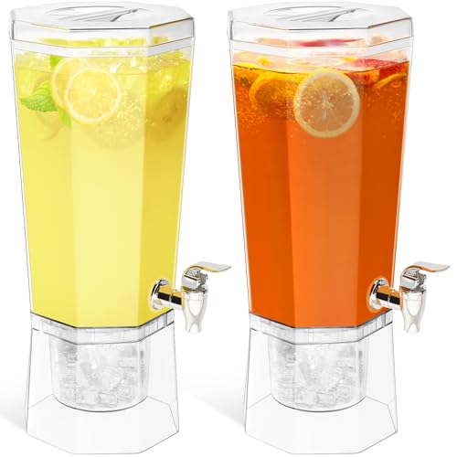 2 Pack 1 Gallon Beverage Dispensers with Stand