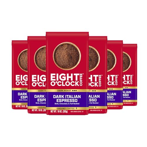 6 Pack Eight O'Clock Dark Italian Espresso Ground Coffee (OU)