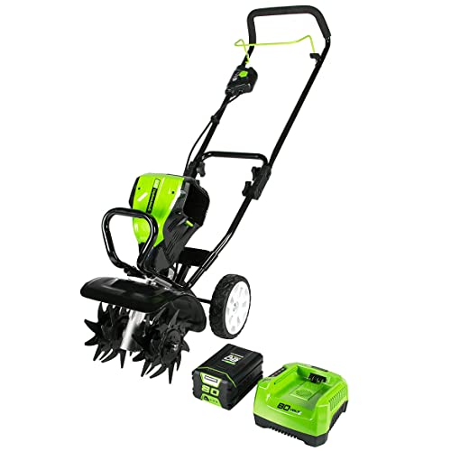 Greenworks 80V 10-Inch Cordless Cultivator with Battery