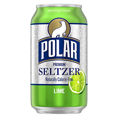 Polar Seltzer Water Lime, 12 fl oz cans, 18 pack