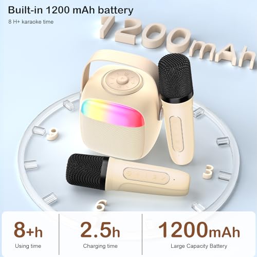 Karaoke Machine with 2 Microphones for Kids