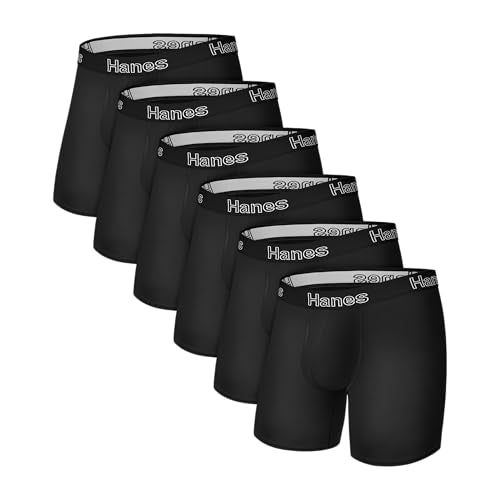 6 Pack Hanes Stretch Cotton Boxer Briefs