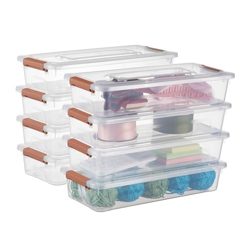 8 Pack Plastic 4 Quart Stackable Storage Containers