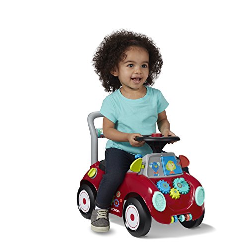 Radio Flyer Busy Buggy, Sit to Stand Toddler Ride On Toy, Ages 1-3, Red Kids Ride On Toy, Large