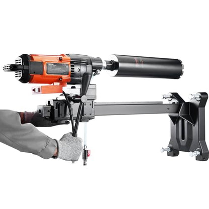 VEVOR Diamond Core Drilling Machine, 10in Wet Concrete Core Drill Rig with Stand Wheels, 750RPM Speed & 1-1/4" Thread & Lifting Handle, 10in Drilling Diameter for Concrete Brick Block Stone, 2500W