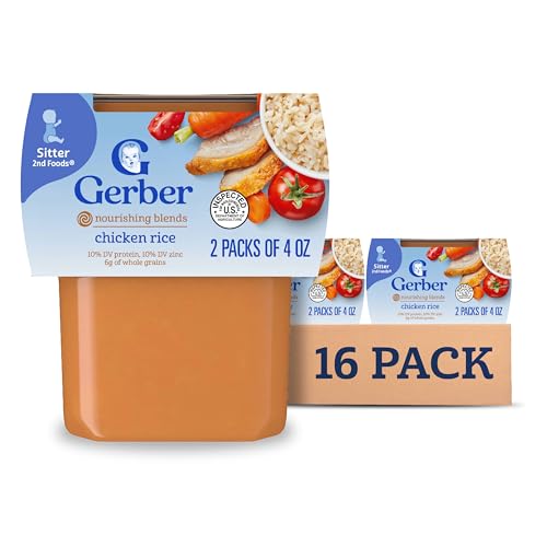 8 Pack Gerber Chicken & Rice Baby Food (4oz Tubs)