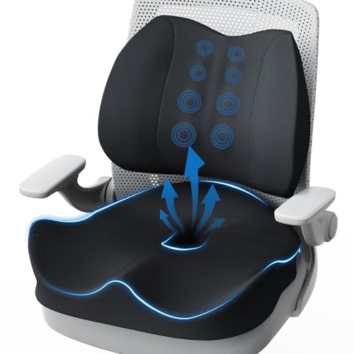 Memory Foam Seat Cushion and Lumbar Support Pillow