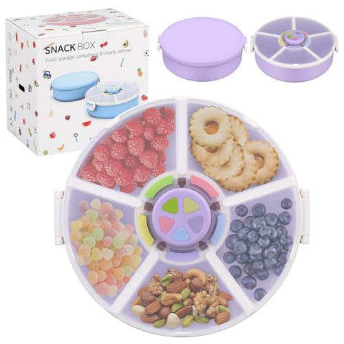 2 Pack Snack Rotator Container with 5 Compartments