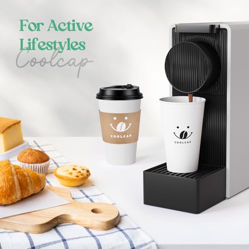 100 Pack 12 oz Disposable Coffee Cups with Lids and Sleeves, To Go Coffee Cups with Lids, Paper Hot Coffee Cups for Hot & Cold Beverage (White, 12 OZ)