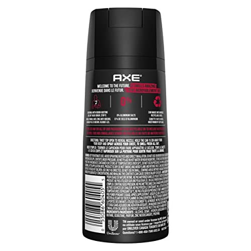 AXE Body Spray Deodorant for Long Lasting Odor Protection Essence Black Pepper & Cedarwood Men's Deodorant Formulated Without Aluminum, 4 Ounce (Pack of 4)